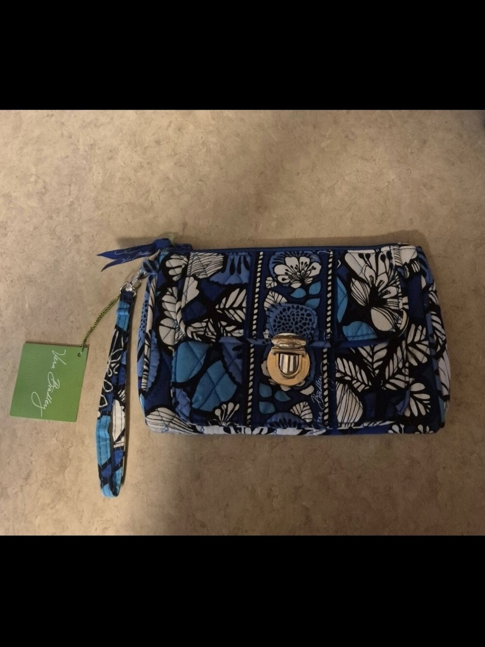 Vera Bradley Pushlock Wristlet Blue Bayou